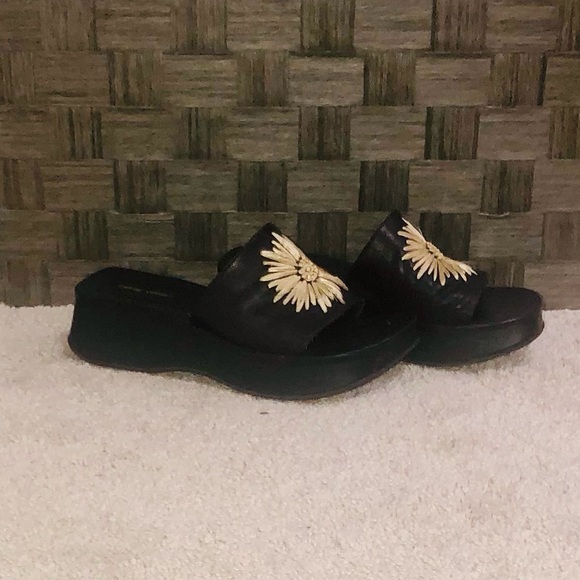 Nine West Brown Floral Mules - Picture 2 of 4